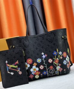 Louis Vuitton X TM Monogram Empreinte Neverfull MM In Black With Style 2