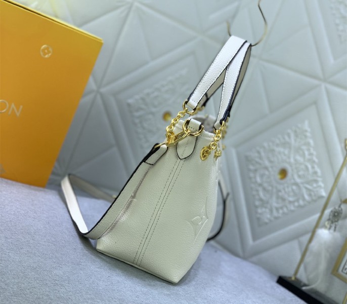 Louis Vuitton Monogram Empreinte Leather Bundle Bag In Cream - Image 5