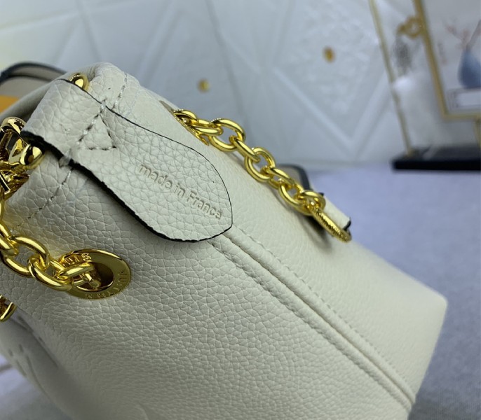 Louis Vuitton Monogram Empreinte Leather Bundle Bag In Cream - Image 7