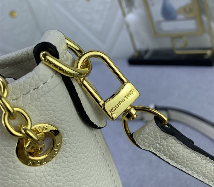 Louis Vuitton Monogram Empreinte Leather Bundle Bag In Cream - Image 9