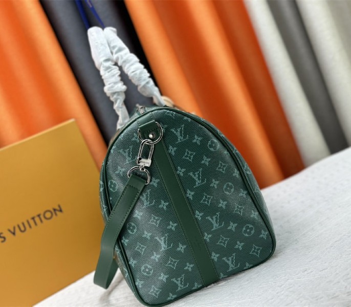 Louis Vuitton Monogram Heritage Canvas Keepall Bandouliere 50 In Green - Image 4