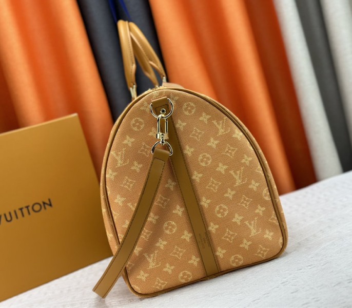 Louis Vuitton Monogram Heritage Canvas Keepall Bandouliere 55 In Yellow - Image 3