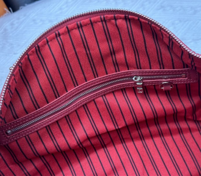 Louis Vuitton Taurillon Leather Keepall Bandouliere 50 In Sari Red - Image 7