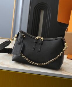 Louis Vuitton Mahina Hand It All PM Bag In Black With Floral Twist