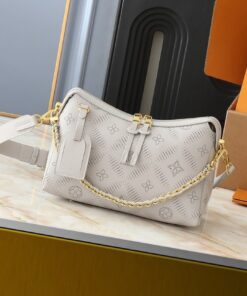 Louis Vuitton Mahina Hand It All PM Bag In Pink And Gray With Floral Twist M13157