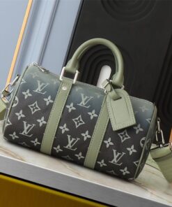 Louis Vuitton Monogram Gradient Canvas Keepall Bandouliere 25 City Bag In Khaki Green