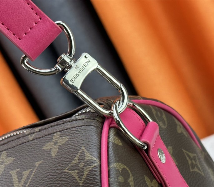 Louis Vuitton Monogram Macassar Canvas Keepall Bandouliere 50 In Pondichery Pink - Image 8