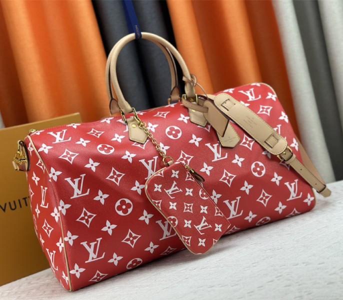 Louis Vuitton Speedy P9 Bandouliere 50 Bag In Red - Image 2