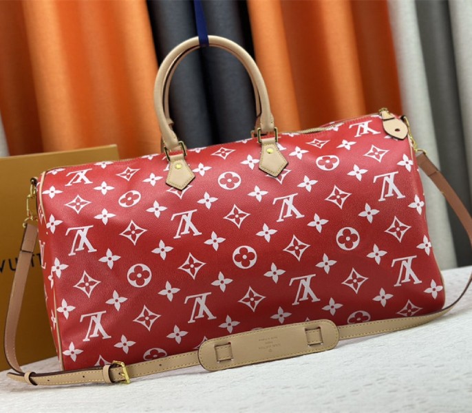Louis Vuitton Speedy P9 Bandouliere 50 Bag In Red - Image 3