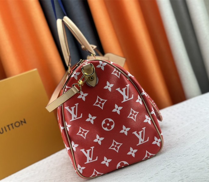 Louis Vuitton Speedy P9 Bandouliere 50 Bag In Red - Image 5