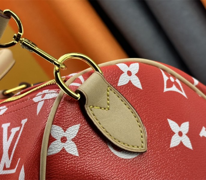 Louis Vuitton Speedy P9 Bandouliere 50 Bag In Red - Image 8