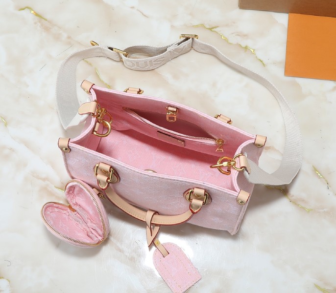 Monogram Denim OnTheGo PM In Washed Pink - Image 5