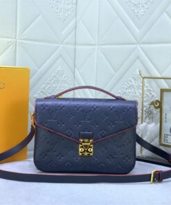 Monogram Empreinte Leather Metis In Navy Blue And Red