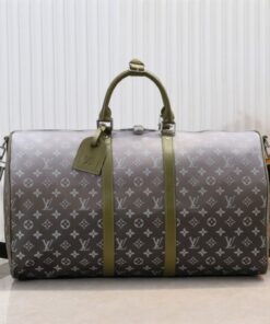 Monogram Gradient Canvas Keepall Bandouliere 55 In Khaki Green