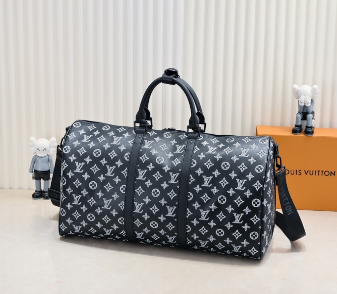 Monogram Shadow Keepall Bandouliere 50 In Black - Image 3
