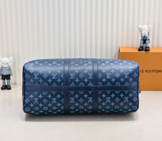 Monogram Shadow Keepall Bandouliere 50 In Navy River Blue - Image 4