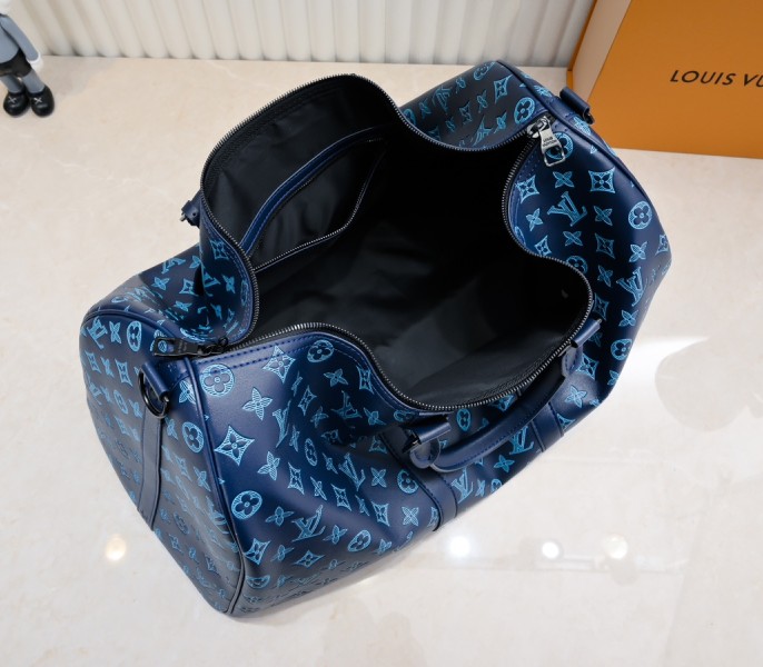 Monogram Shadow Keepall Bandouliere 50 In Navy River Blue - Image 5