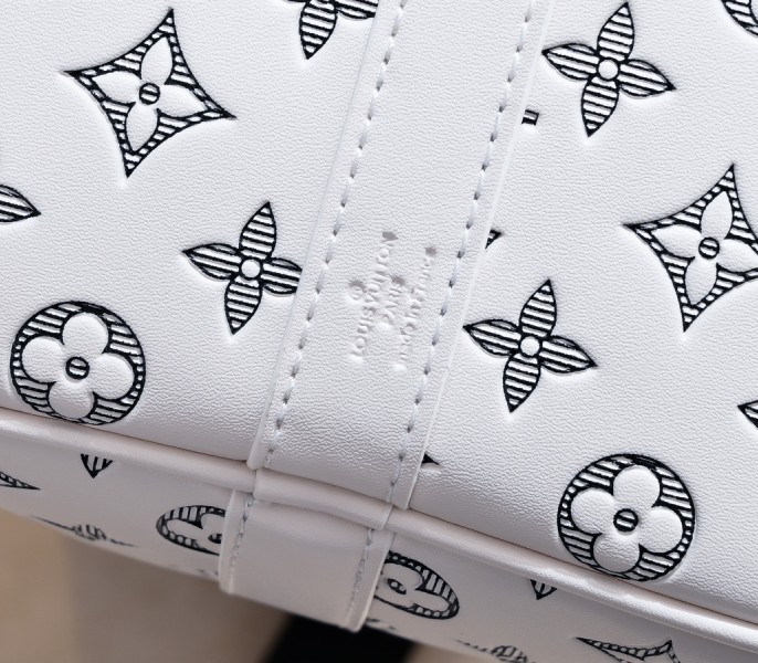 Monogram Shadow Keepall Bandouliere 50 In White - Image 8