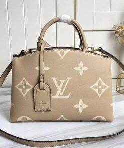 Louis Vuitton Bicolor Monogram Empreinte Leather Petit Palais Handbag In Tourterelle Gray And Cream