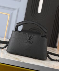 Louis Vuitton Capucines East-West Mini Handbag In All Black