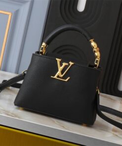 Louis Vuitton Capucines Mini Capucines Handbag In Black