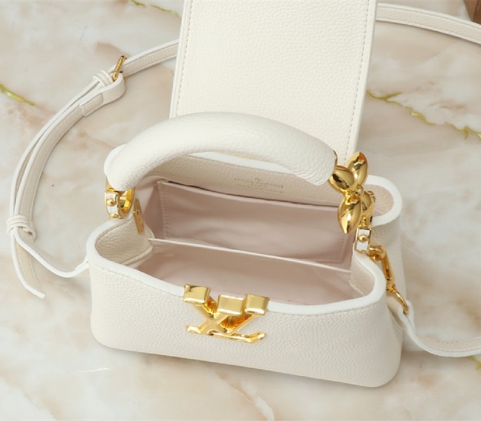 Louis Vuitton Capucines Mini Capucines Handbag In Quartz White - Image 8
