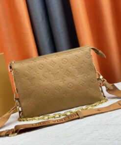Louis Vuitton Coussin PM Bag In Camel With Jacquard Strap
