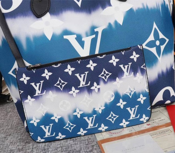 Louis Vuitton Seasonal Escale Neverfull MM Tote In Blue - Image 8