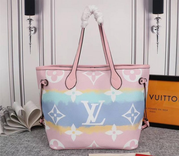 Louis Vuitton Seasonal Escale Neverfull MM Tote In Pastel Pink - Image 2