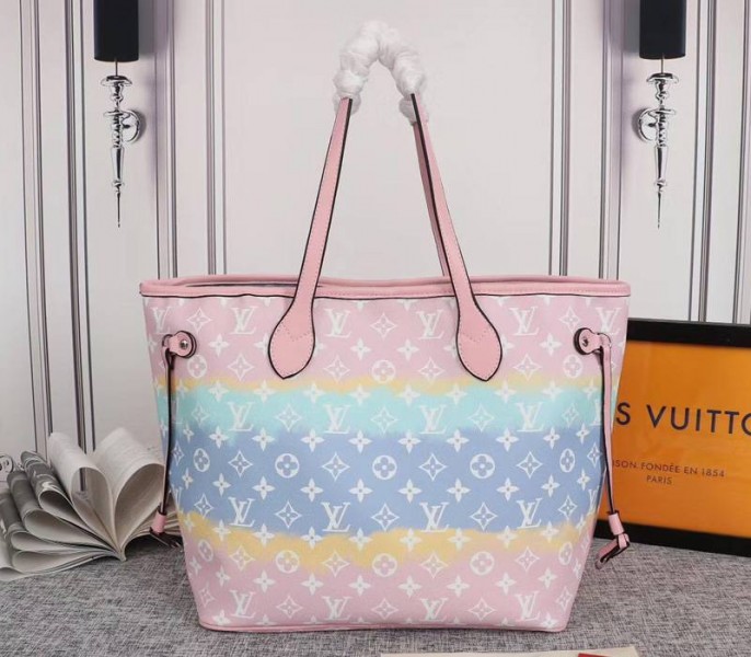 Louis Vuitton Seasonal Escale Neverfull MM Tote In Pastel Pink - Image 4