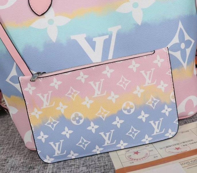 Louis Vuitton Seasonal Escale Neverfull MM Tote In Pastel Pink - Image 9