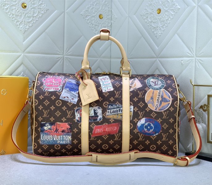 Louis Vuitton Flight Mode Monogram Canvas Keepall Bandouliere 45 Travel Bag