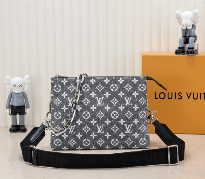 Louis Vuitton Jacquard Denim Coussin PM Bag In Black