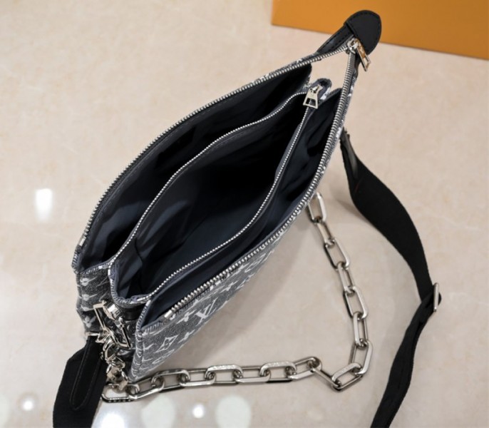 Louis Vuitton Jacquard Denim Coussin PM Bag In Black - Image 5