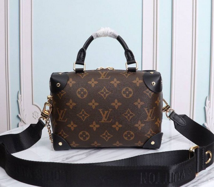 Louis Vuitton Monogram Canvas Petite Malle Souple Handbag In Black - Image 3
