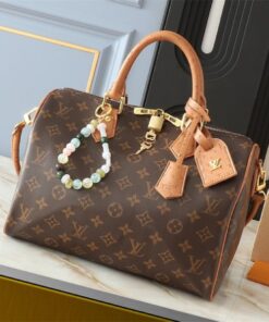 Louis Vuitton Monogram Canvas Soft Speedy 30 Boho Handbag In Tan