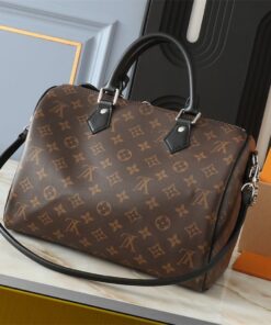 Alternative view of Louis Vuitton Monogram Canvas Soft Speedy 30 Dark Handbag In Black