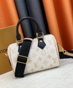 Louis Vuitton Monogram Dune Canvas Speedy 20 Handbag With Jacquard Strap