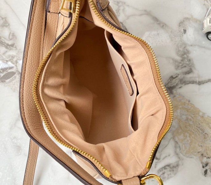 Louis Vuitton Monogram Empreinte Leather Bagatelle Mini Hobo In Beige - Image 5