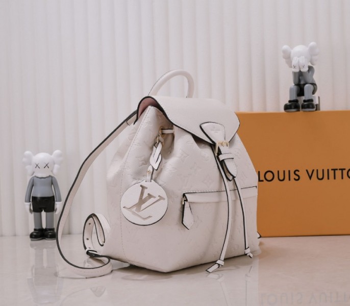 Louis Vuitton Monogram Empreinte Leather Montsouris PM Backpack In White - Image 2