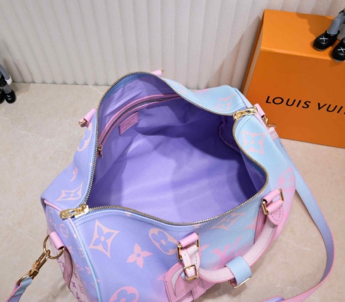 Louis Vuitton Spring 2022 Keepall 45 Luggage In Sunrise Pastel - Image 5