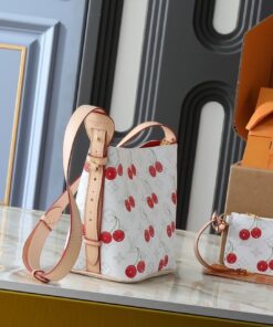 Replica Louis Vuitton X TM Monogram Cherry Canvas All In BB Bag In White