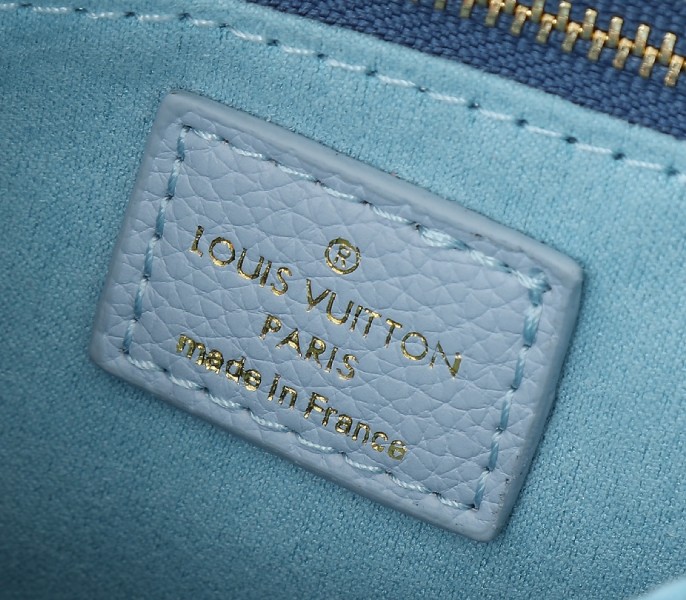 X TM Monogram Empreinte OnTheGo PM With Bijou Edition In Washed Blue - Image 6