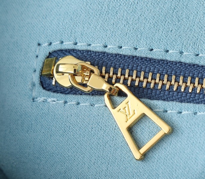 X TM Monogram Empreinte OnTheGo PM With Bijou Edition In Washed Blue - Image 7