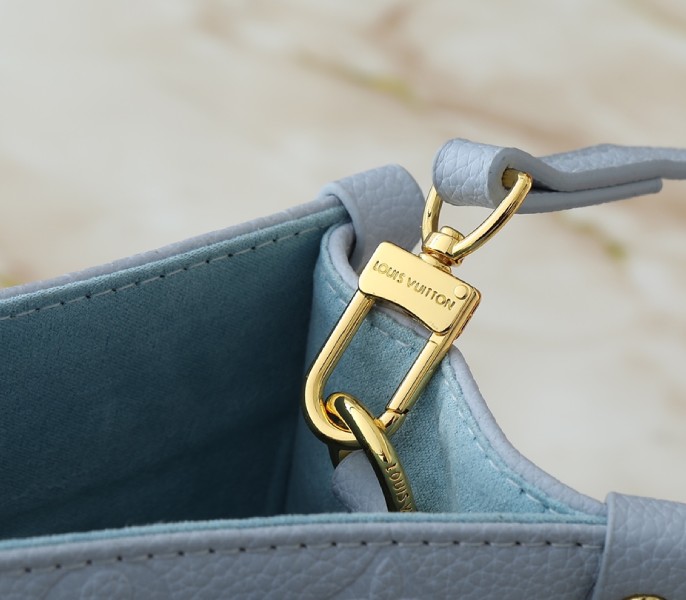 X TM Monogram Empreinte OnTheGo PM With Bijou Edition In Washed Blue - Image 9