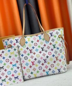 Colorful Replica X TM Multicolored Neverfull MM In White LV